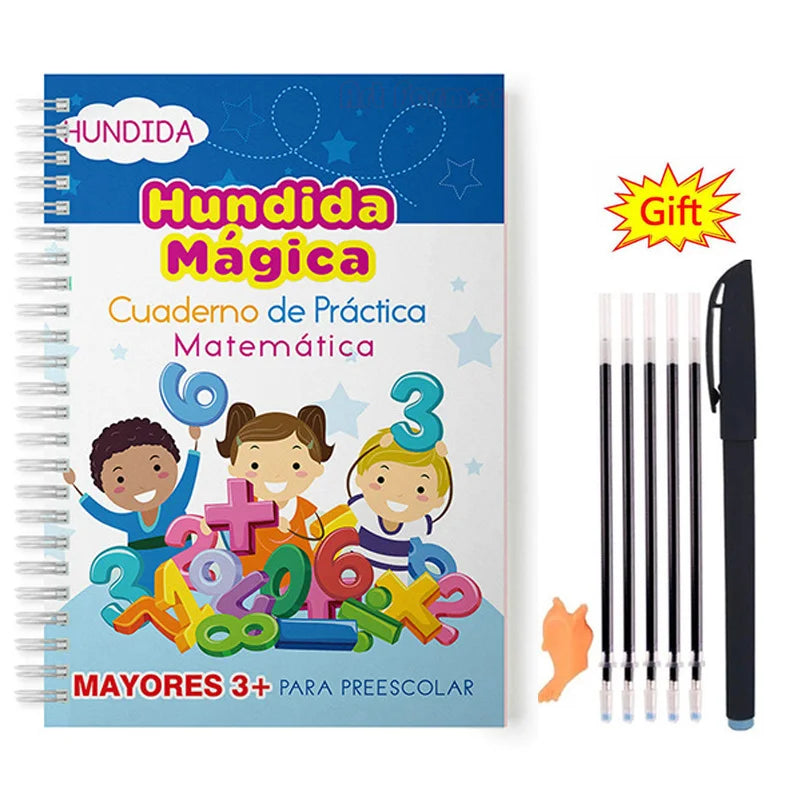Spanish Magic Books Learning Numbers In Spanish Lettering for Children Reusable Magic Practice Copybook Montessori Writing Set