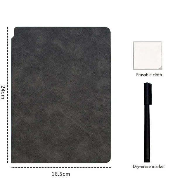 Portable A5 Whiteboard Notebook Erasing Business Whiteboard Notepad Reusable Leather Writing Board Office Accessories