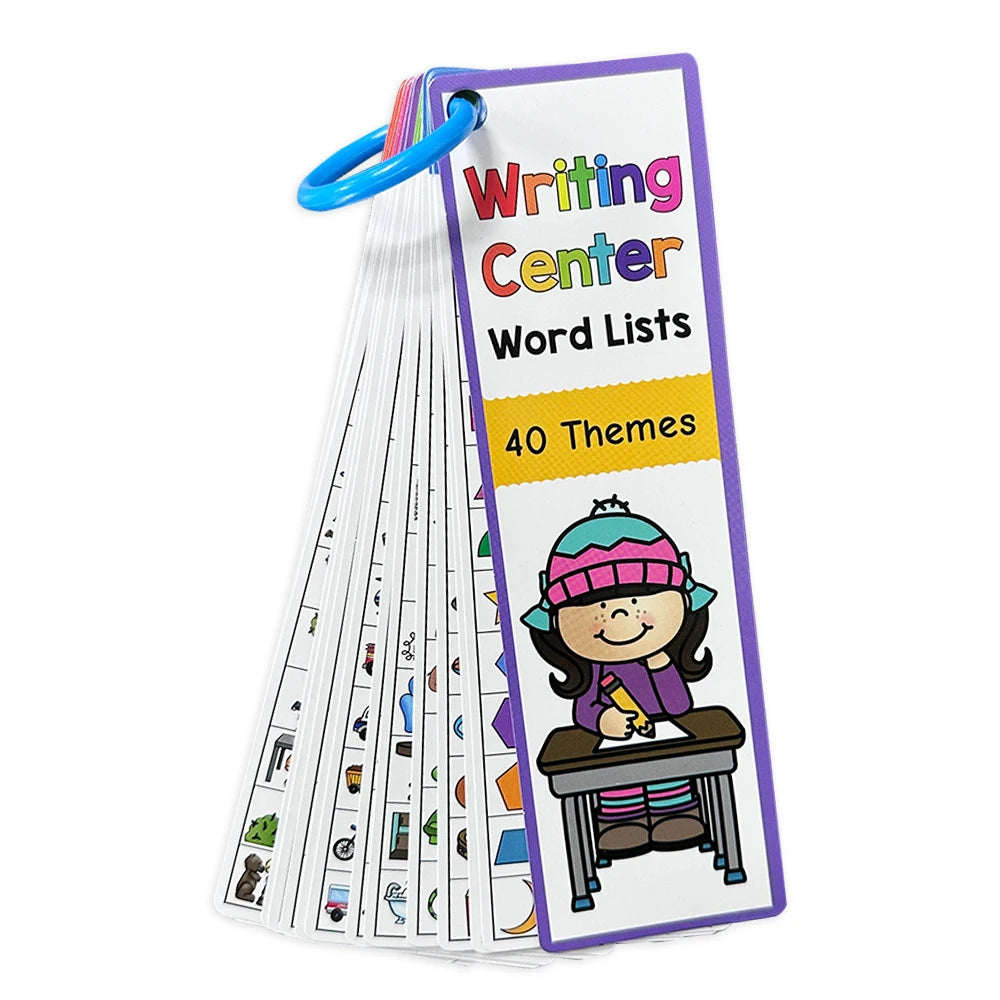 40 Themes Writing Center Word Lists Cards Sight Words Vocabulary Building Kids Montessori Learning Flash Cards Teaching Aids - LearnPlay Labs