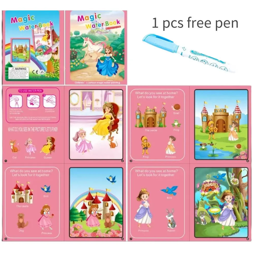 Early Education Toys for Kids Child education Reusable Coloring Book Magic Water Drawing Book Painting Drawing Toys Sensory gril - LearnPlay Labs