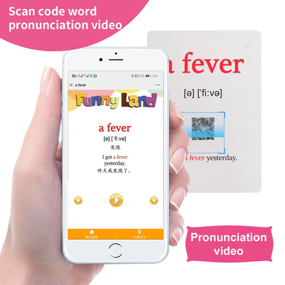 Feelings Emotions Illness English Word Card Flash Card Learning Educational Toy for Kids Children Pocket Card Gifts  Montessori - LearnPlay Labs