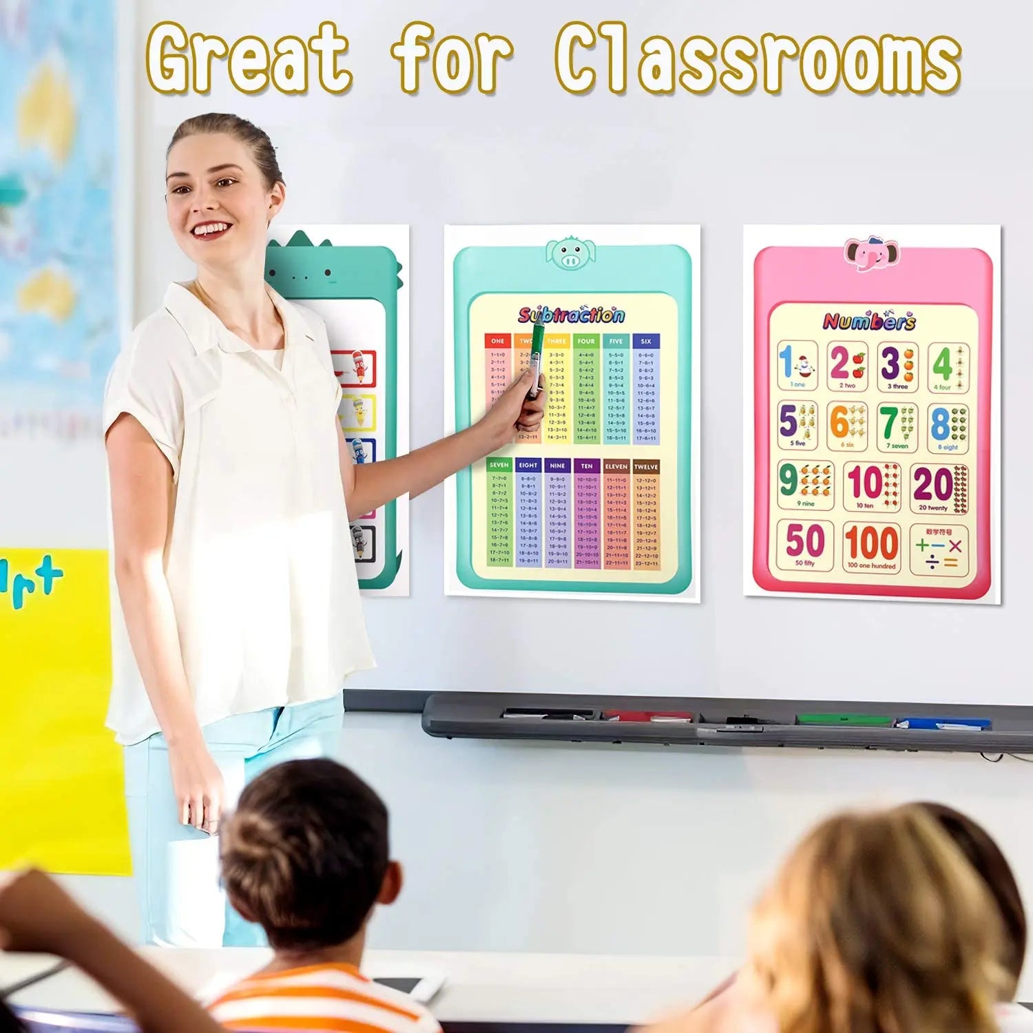 A3 Set English Learning Poster Colors Months Numbers Animals Alphabet Shapes Preschool Kindergarten Early Education Kids Posters - LearnPlay Labs
