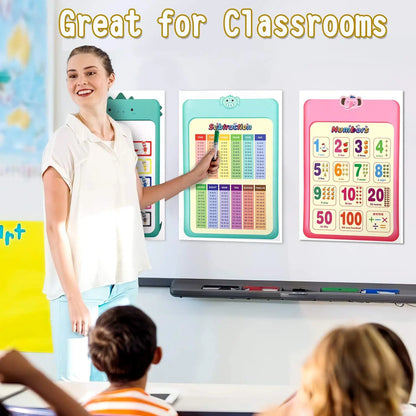 A3 Set English Learning Poster Colors Months Numbers Animals Alphabet Shapes Preschool Kindergarten Early Education Kids Posters - LearnPlay Labs