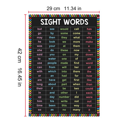 2 Pcs/Set English Sight Words Word Families Learning Poster Kids Early Educational Charts Kindergarten Layout Classroom Supplies - LearnPlay Labs