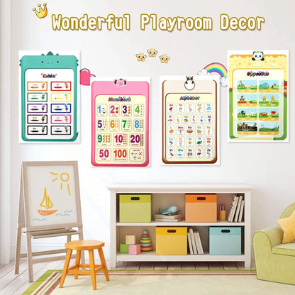 A3 Set English Learning Poster Colors Months Numbers Animals Alphabet Shapes Preschool Kindergarten Early Education Kids Posters - LearnPlay Labs