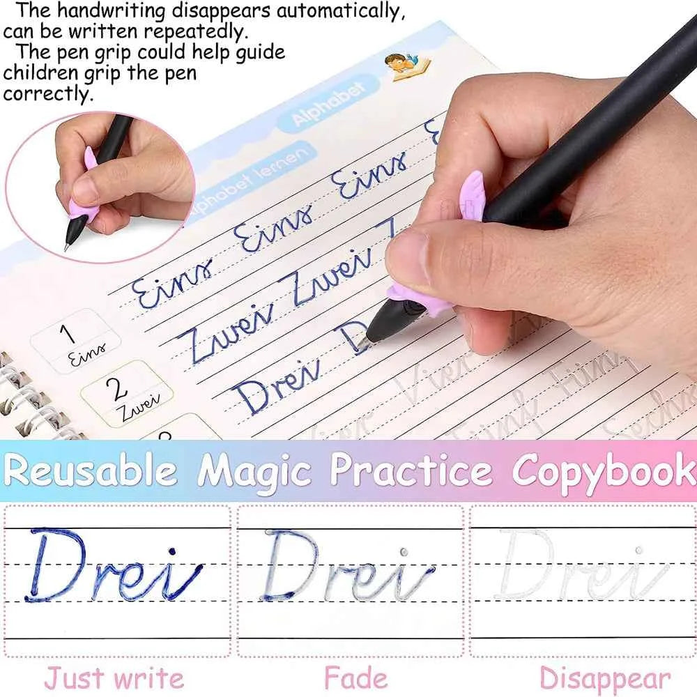 5x26cm Caligraphy Practice Book 4 Book/set German Mathematics Montessori Calligraphy Books for Kids Copy Reusable Educational