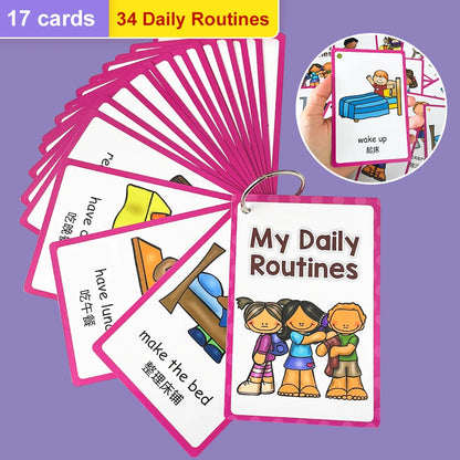 Kids Montessori Learning English Words Card Pocket Flash Cards Early Educational Toys For Children Classroom Supplies Gift - LearnPlay Labs