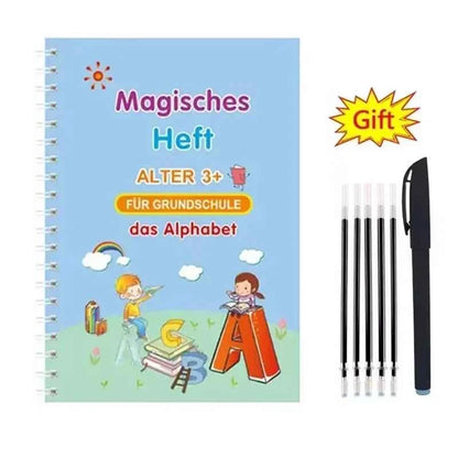 Reusable Learning Alphabet 3D Calligraphy Copybook Math German Book Drawing Numbers Education for Kids Practice Toy Gifts