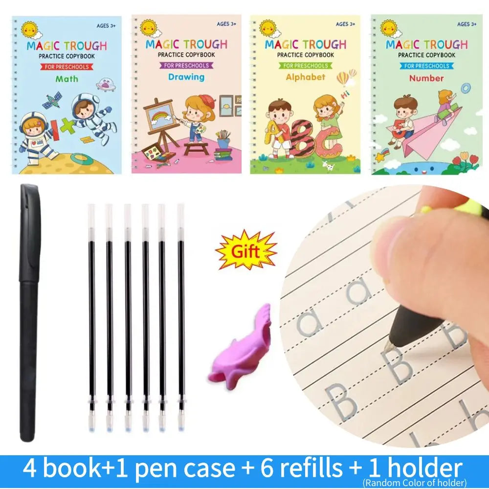 English Copy books Pen Magic Copy Book Practice Copybook For Calligraphy Children's Copybook kids Practice Book Magic Word Book - LearnPlay Labs