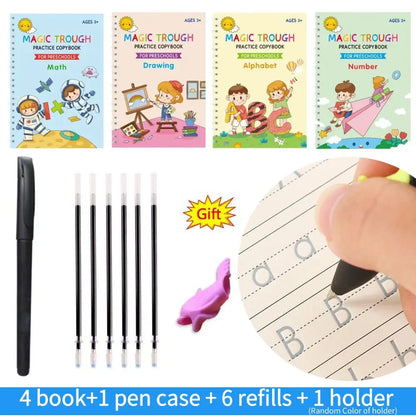 English Copy books Pen Magic Copy Book Practice Copybook For Calligraphy Children's Copybook kids Practice Book Magic Word Book - LearnPlay Labs
