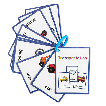 Kids Montessori English Words Learning Card Pocket Flashcards Early Educational Toys Classroom Supplies Teaching Aids