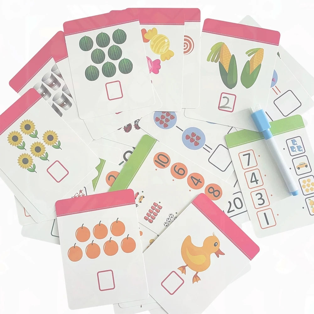 Engaging 36-Card Set: Children's Number Cognition Flashcards for Reading Writing Early Math Learning Montessori Educational Toy - LearnPlay Labs