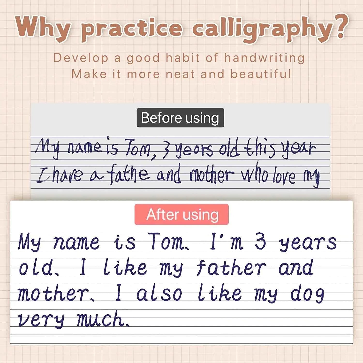 1pen case+6refills+1holder Spelling special elimination refill can be used with groove paste or directly practice calligraphy