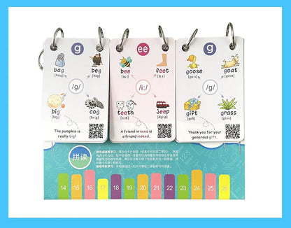 English Phonics Flashcards with 3 Syllable Flips Spelling Flip Cards Kids Educational Learning Toys CVC Sight Words 107 Cards - LearnPlay Labs