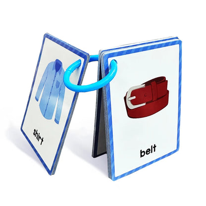 Kids Montessori English Words Learning Card Pocket Flashcards Early Educational Toys Classroom Supplies Teaching Aids