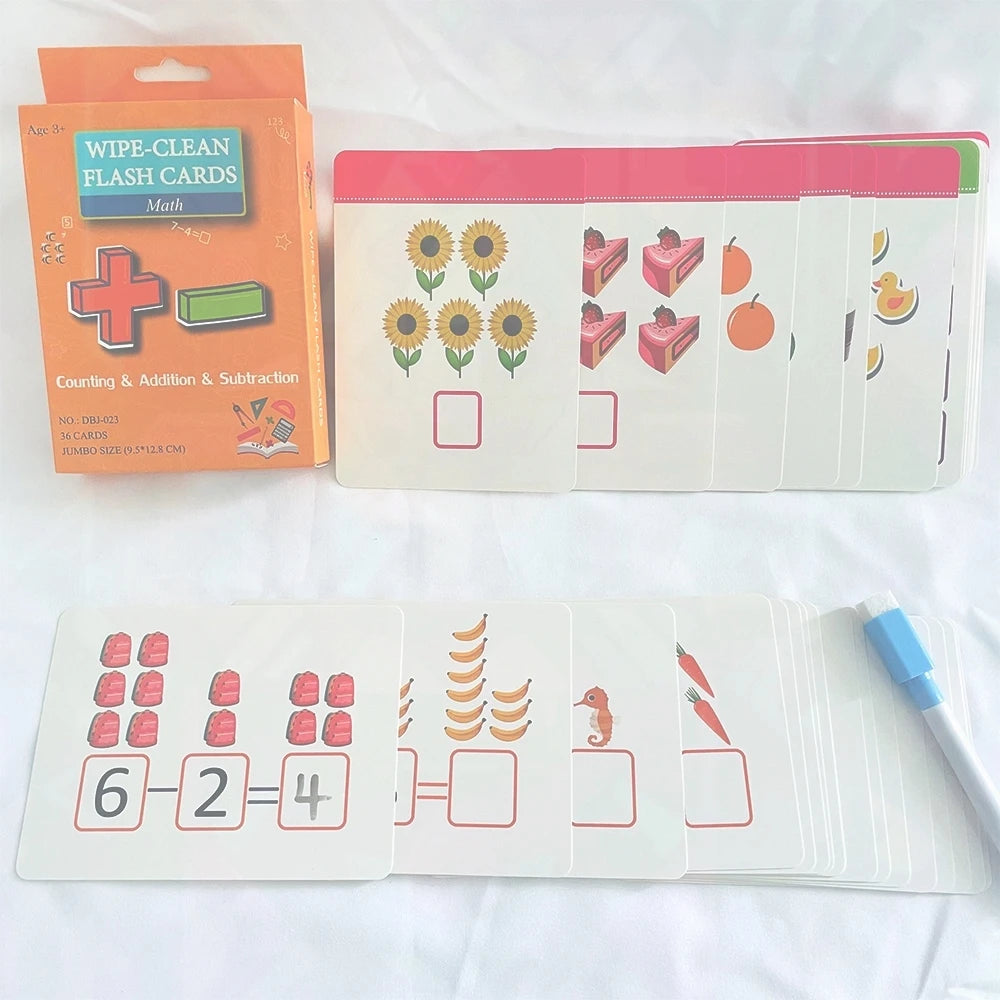 Engaging 36-Card Set: Children's Number Cognition Flashcards for Reading Writing Early Math Learning Montessori Educational Toy - LearnPlay Labs