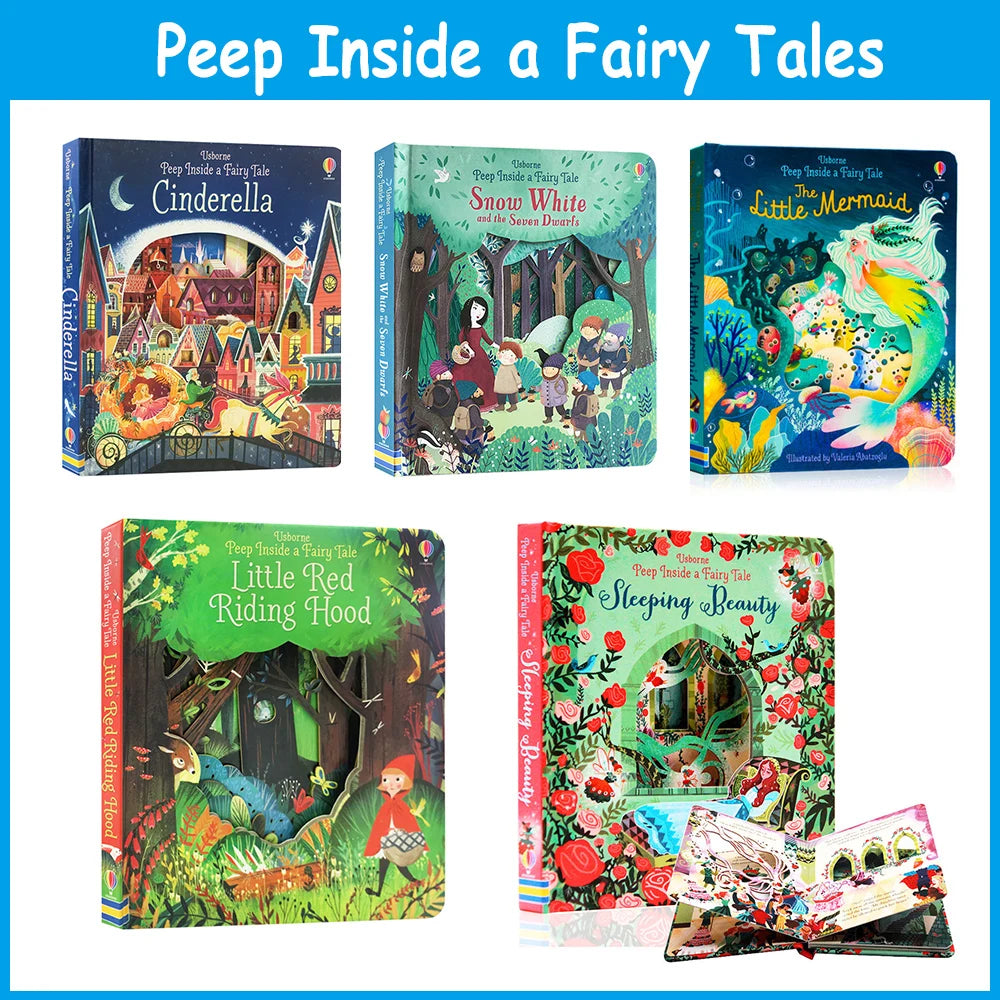 Usborne Books Peep Inside a Fairy Tales English Story Picture Books Bedtime Reading for Toddlers Children Gifts Montessori Toys - LearnPlay Labs