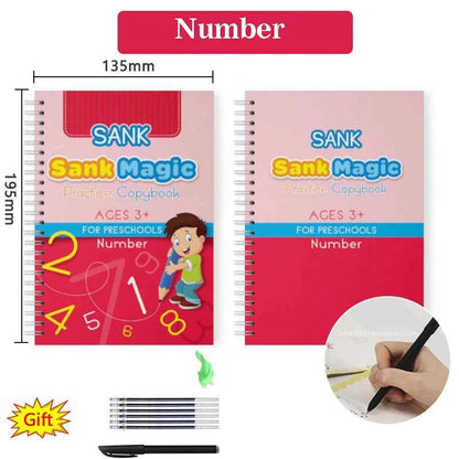 Arabic Calligraphy Reusable 3D Groove Handwriting Children' Notebooks Copybook Magic Practice Copybook Montessori Practise Books