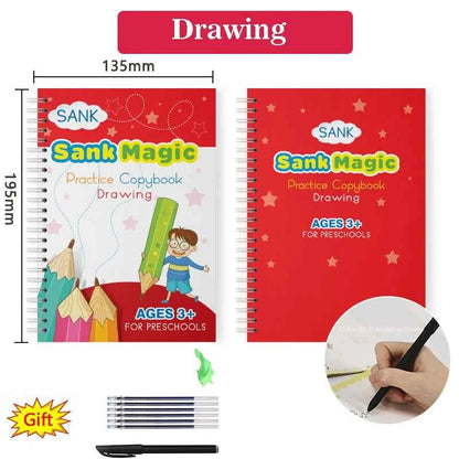 Arabic Calligraphy Reusable 3D Groove Handwriting Children' Notebooks Copybook Magic Practice Copybook Montessori Practise Books