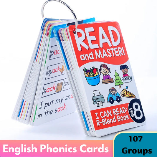 English Phonics Flashcards for Kids Montessori Learning English Words Card Educational Cognitive Games Children Toys for Memory - LearnPlay Labs