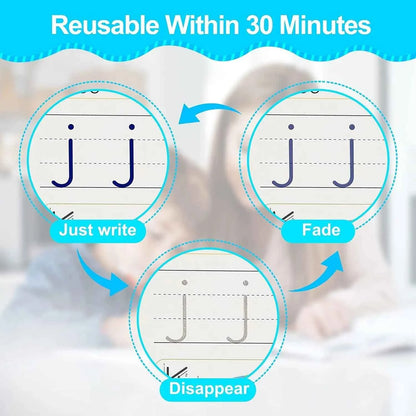 2025 4 Books/set English Sank Magic Practice Copybook French Number Tracing Book German Calligraphy Spanish Reusable Writing Tool