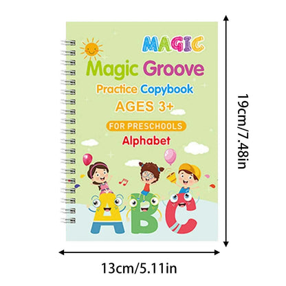 2025 4 Books/set English Sank Magic Practice Copybook French Number Tracing Book German Calligraphy Spanish Reusable Writing Tool