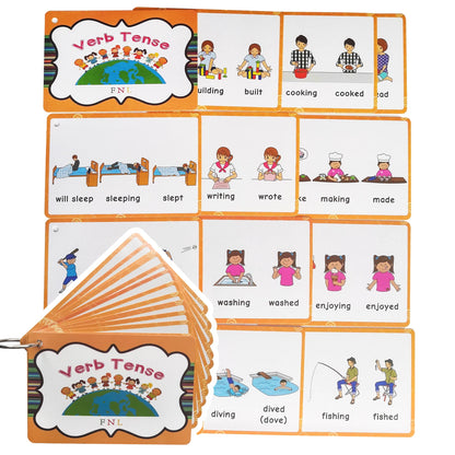 24 Groups/set Verb Tense Flash Card Leaning English Word Picture Cards Educational Toys for Children Games Classroom Montessori - LearnPlay Labs
