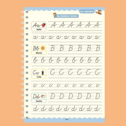 German Magic Books for Children Reusable 3D Groove Magic Notebook Writing for Lettering Calligraphy Set Montessori Ring Notebook