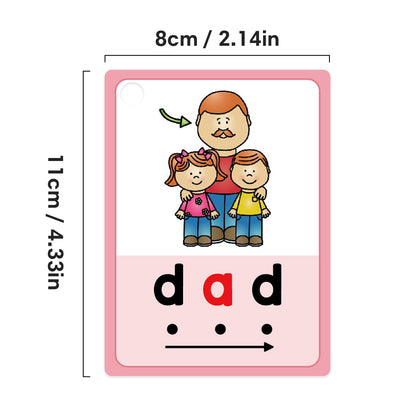 Montessori CVC Flashcards Short Vowel Word English Cards CVC Beginning Phonics Word Builders Toddler Learning Toys 130 Words - LearnPlay Labs