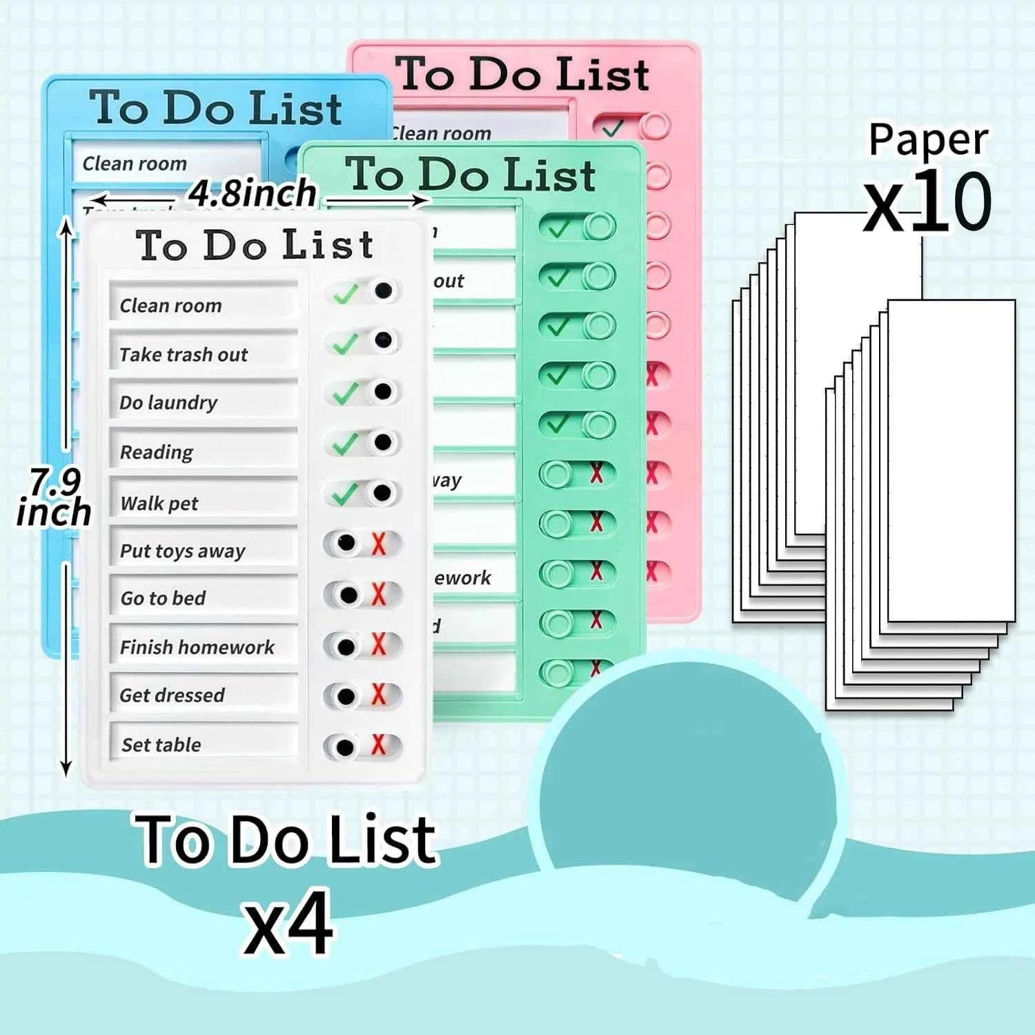 4 Pcs Self Discipline Check List Memo Board Daily Planner To Do List Korean Stationery Task Detachable Planning Board Office