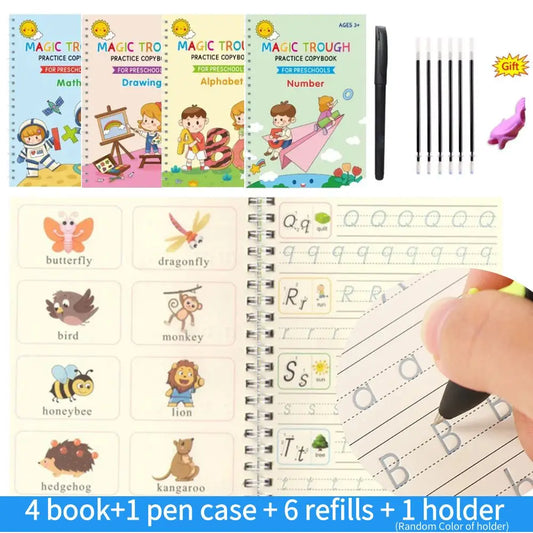 English Copy books Pen Magic Copy Book Practice Copybook For Calligraphy Children's Copybook kids Practice Book Magic Word Book - LearnPlay Labs