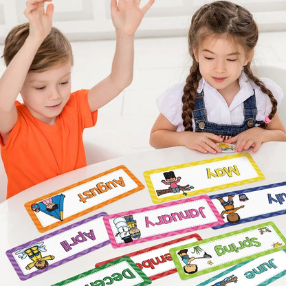 Monthly Headliners Set 12 Months of The Year Day of the Week Headers Monthly Seasonal Week Headers English Words Learning Cards - LearnPlay Labs