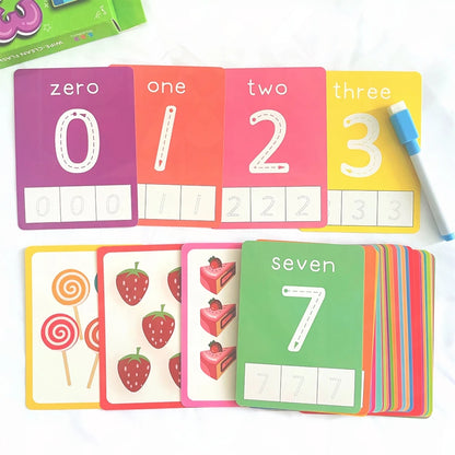 Engaging 36-Card Set: Children's Number Cognition Flashcards for Reading Writing Early Math Learning Montessori Educational Toy - LearnPlay Labs
