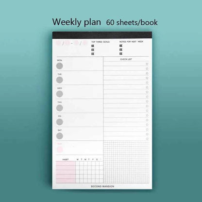 60 Sheets Weekly Planner Notepad, Tear-Off Time Block Planner, To Do List Planner Pad Simple Schedule Planner Planning