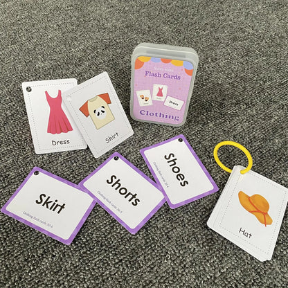 Learning Flashcards ABC Numbers Fruit Animal Body Educational Toys Classroom Aids Montessori Autism English Words Card for Kids