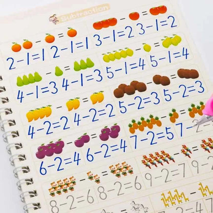 Reusable Learning Alphabet 3D Calligraphy Copybook Math German Book Drawing Numbers Education for Kids Practice Toy Gifts