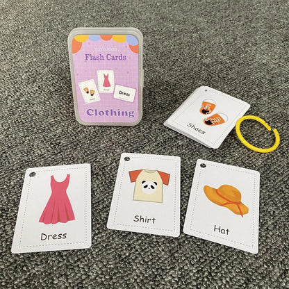 Learning Flashcards ABC Numbers Fruit Animal Body Educational Toys Classroom Aids Montessori Autism English Words Card for Kids