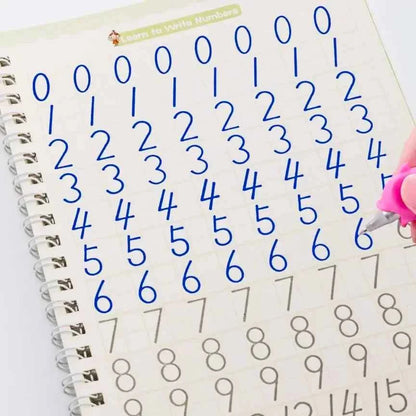 Reusable Learning Alphabet 3D Calligraphy Copybook Math German Book Drawing Numbers Education for Kids Practice Toy Gifts