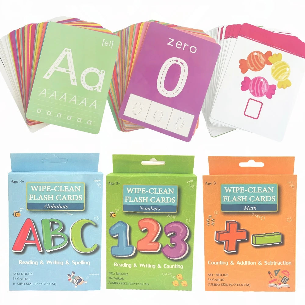 Engaging 36-Card Set: Children's Number Cognition Flashcards for Reading Writing Early Math Learning Montessori Educational Toy - LearnPlay Labs