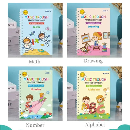 English Copy books Pen Magic Copy Book Practice Copybook For Calligraphy Children's Copybook kids Practice Book Magic Word Book - LearnPlay Labs
