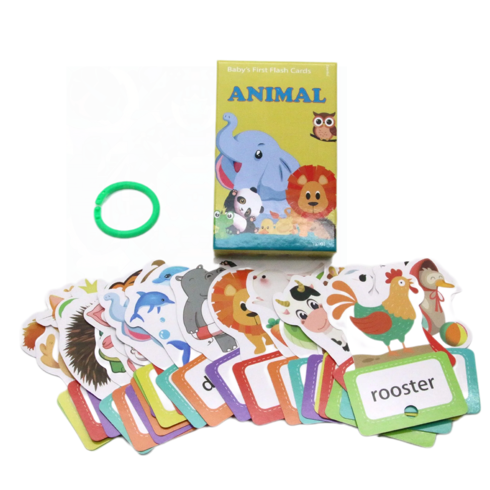 Cross border Chinese English puzzle enlightenment literacy early education card flash card with themes of animals, food - LearnPlay Labs