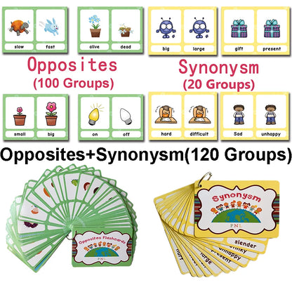 Synonyms Antonyms English Word Learning Card Flashcards Games Puzzles for Kids Children Baby Juguetes Educativos Toys Kids Game - LearnPlay Labs
