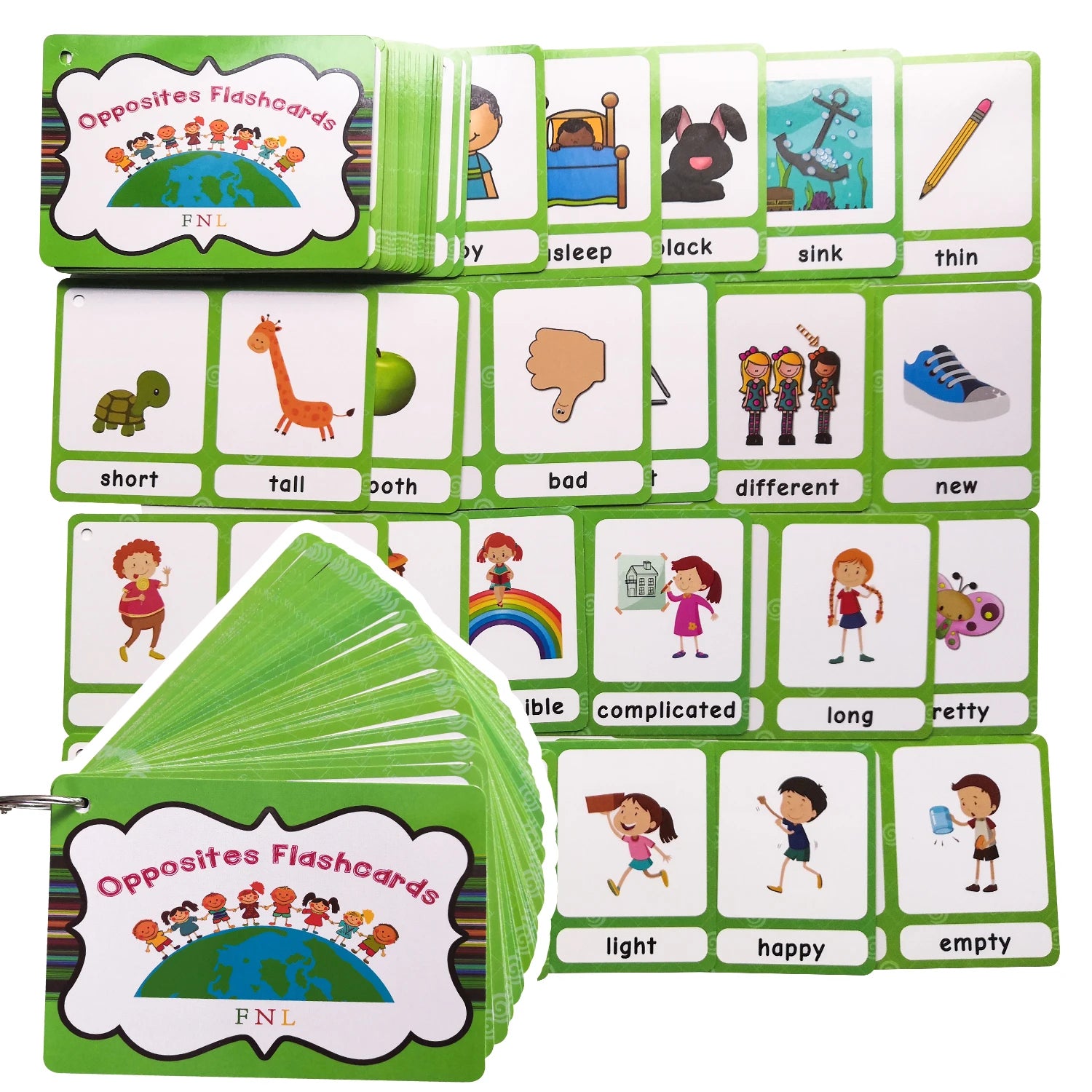 120 Groups Opposites Synonyms English Flashcards Word Card Games for Kids Baby Learning Educational Toys For Children Montessori - LearnPlay Labs
