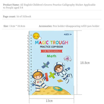 English Copy books Pen Magic Copy Book Practice Copybook For Calligraphy Children's Copybook kids Practice Book Magic Word Book - LearnPlay Labs