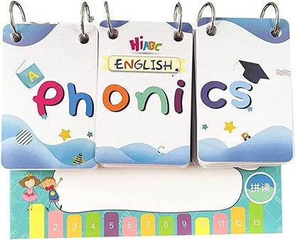 English Phonics Flashcards with 3 Syllable Flips Spelling Flip Cards Kids Educational Learning Toys CVC Sight Words 107 Cards - LearnPlay Labs