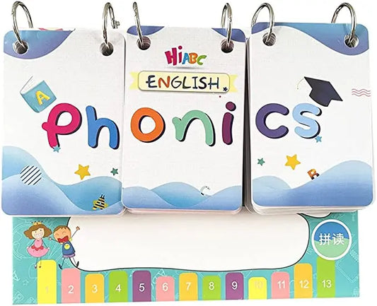 English Phonics Flashcards with 3 Syllable Flips Spelling Flip Cards Kids Educational Learning Toys CVC Sight Words 107 Cards - LearnPlay Labs