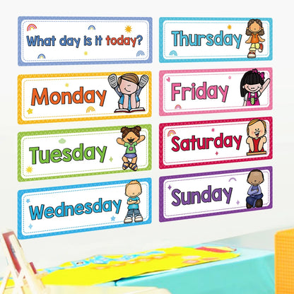 Monthly Headliners Set 12 Months of The Year Day of the Week Headers Monthly Seasonal Week Headers English Words Learning Cards - LearnPlay Labs