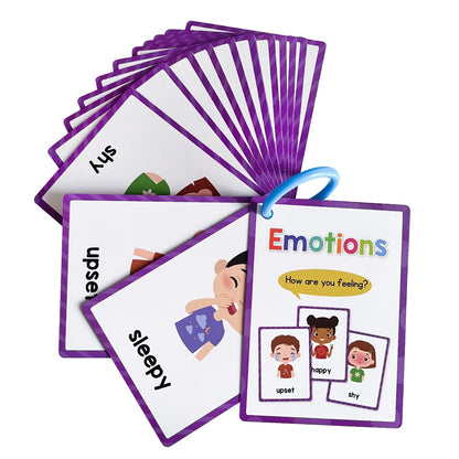 Kids Montessori English Words Learning Card Pocket Flashcards Early Educational Toys Classroom Supplies Teaching Aids
