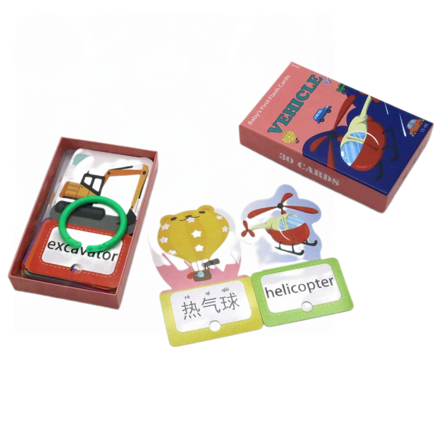 Cross border Chinese English puzzle enlightenment literacy early education card flash card with themes of animals, food