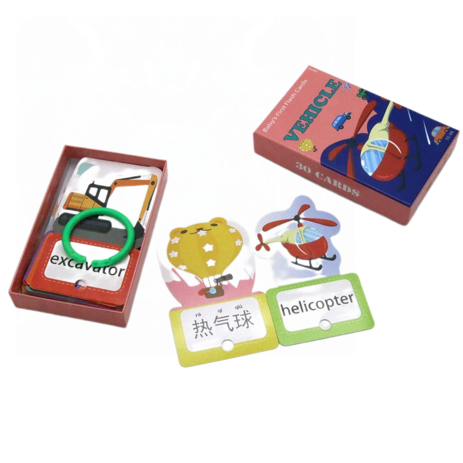 Cross border Chinese English puzzle enlightenment literacy early education card flash card with themes of animals, food